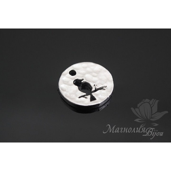 ПОДВЕСКА "Соловушка" родиевое покрытие