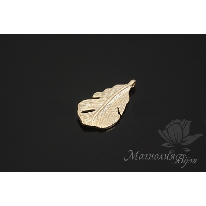 ПОДВЕСКА "Пёрышко" позолота