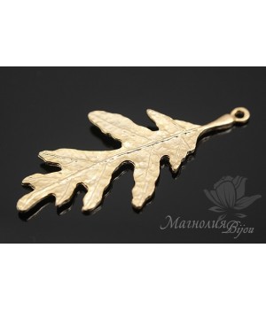 ПОДВЕСКА "Дубовый листочек", позолота 14 карат