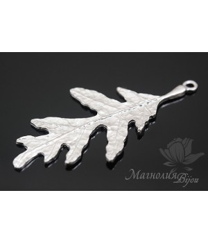 ПОДВЕСКА "Дубовый листочек", родиевое покрытие