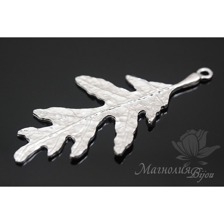 ПОДВЕСКА "Дубовый листочек", родиевое покрытие