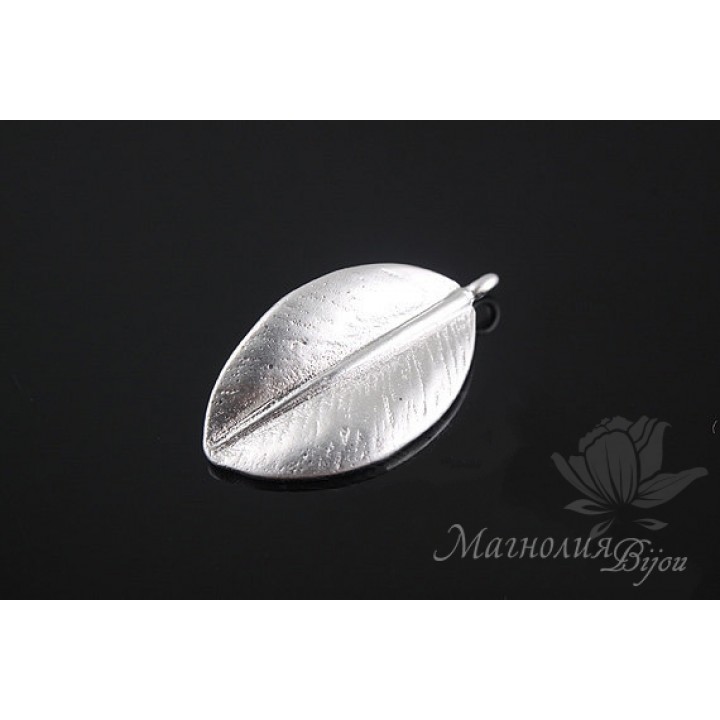 ПОДВЕСКА "Листик", родиевое покрытие