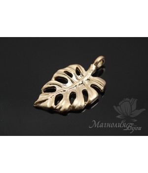 Подвеска "Монстера", позолота 14 карат