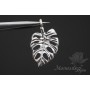 Подвеска "Монстера", родиевое покрытие
