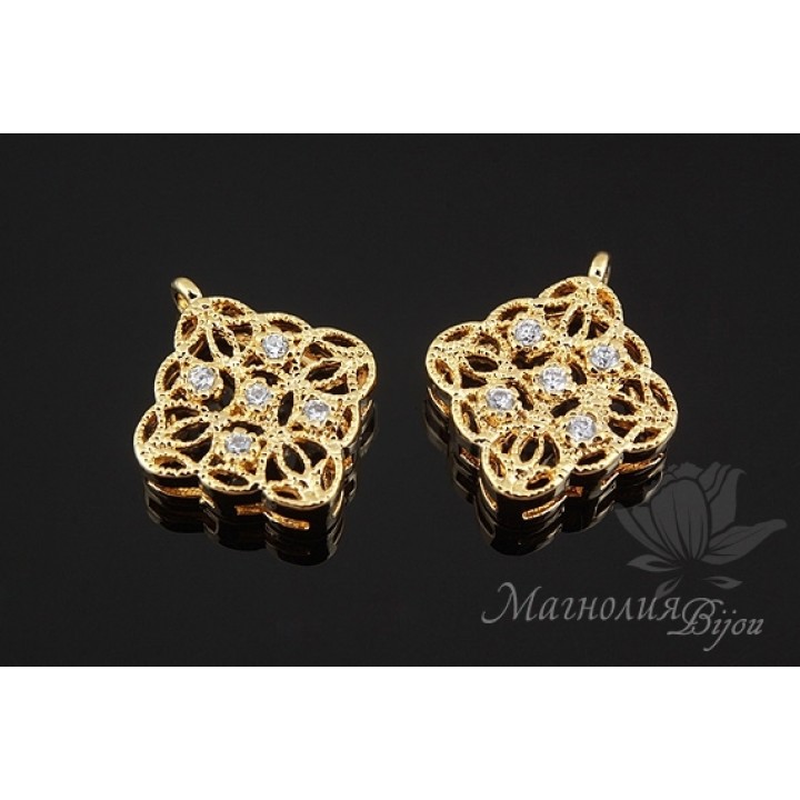 ПОДВЕСКА (коннектор) "Лейла", позолота 14 карат