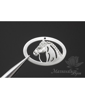 ПОДВЕСКА "Лошадка" родиевое покрытие