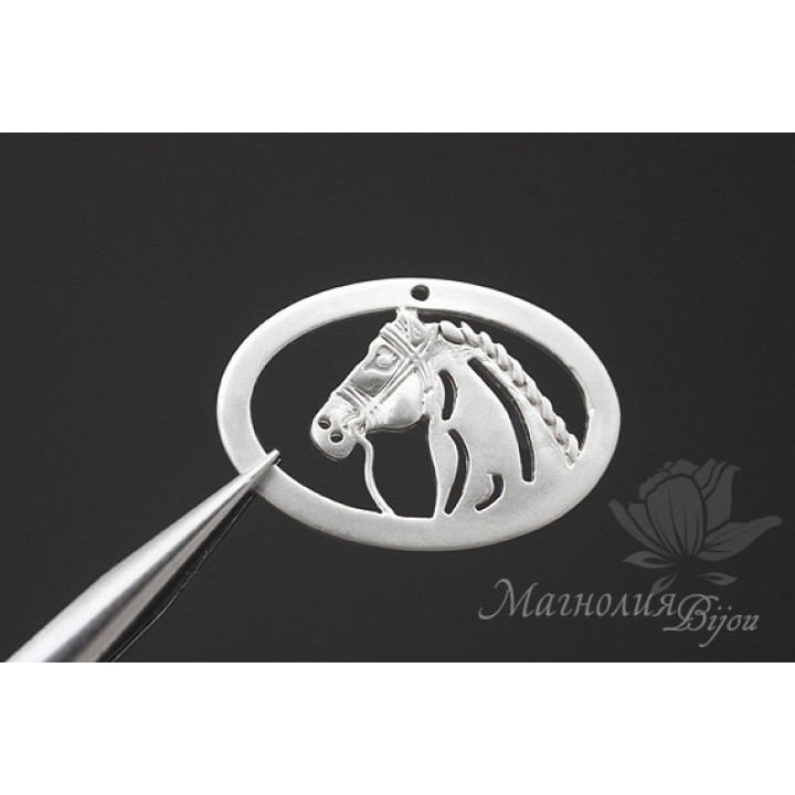 ПОДВЕСКА "Лошадка" родиевое покрытие