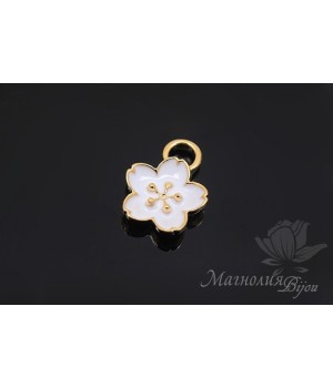 Подвеска "Цветочек эмаль", позолота 14 карат