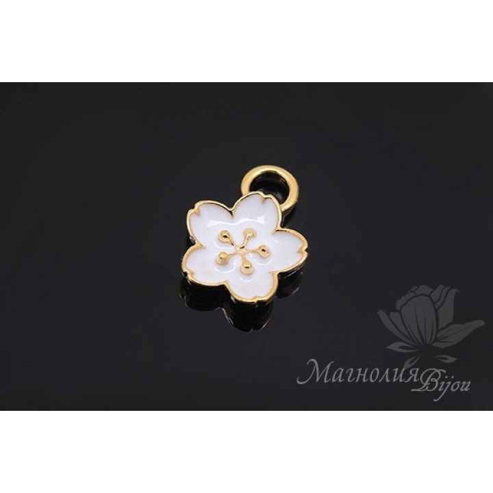 Подвеска "Цветочек эмаль", позолота 14 карат
