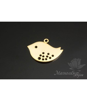 ПОДВЕСКА "Птичка", позолота 14 карат