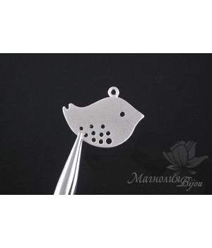 ПОДВЕСКА "Птичка", родиевое покрытие