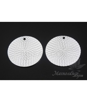 ПОДВЕСКА-медальон "Золото Инков" 15мм, родиевое покрытие