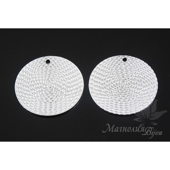 ПОДВЕСКА-медальон "Золото Инков" 15мм, родиевое покрытие