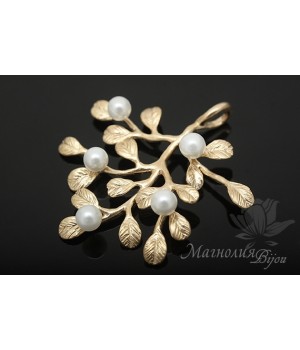 ПОДВЕСКА "Омела", позолота 14 карат