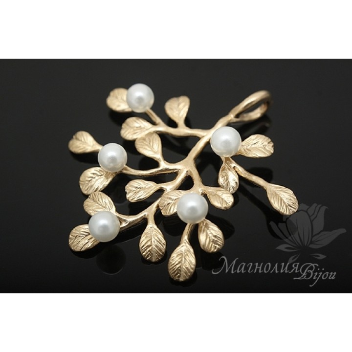 ПОДВЕСКА "Омела", позолота 14 карат