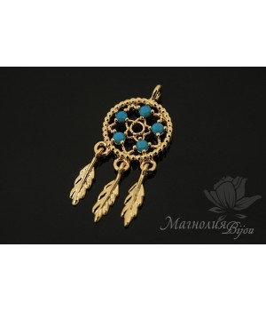 ПОДВЕСКА "Ловец снов", позолота 14 карат