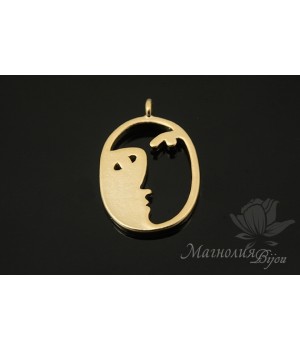 ПОДВЕСКА "Лицо", позолота 14 карат