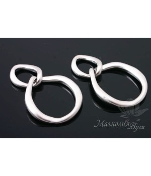 Подвеска "2 звена", родиевое покрытие