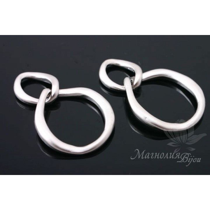 Подвеска "2 звена", родиевое покрытие