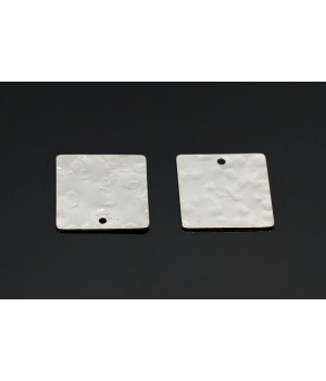 ПОДВЕСКА "Кованый квадрат 15мм", родиевое покрытие