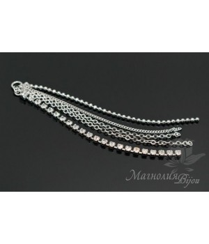 ПОДВЕСКА-КИСТОЧКА "Млечный путь", родиевое покрытие