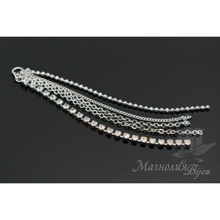 ПОДВЕСКА-КИСТОЧКА "Млечный путь", родиевое покрытие