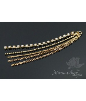 ПОДВЕСКА-КИСТОЧКА "Жемчужный дождь", позолота 16 карат