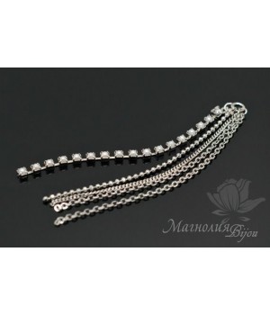 ПОДВЕСКА-КИСТОЧКА "Жемчужный дождь", родиевое покрытие