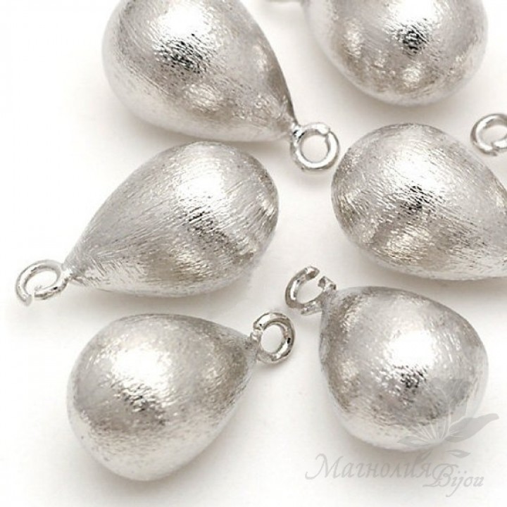 ПОДВЕСКА "Капля фактурная", родиевое покрытие