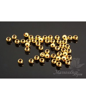 Бусины "Small" 2,5мм 10 шт., позолота 16 карат