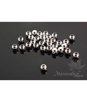 БУСИНЫ "Small" 2,5мм 10 шт., родиевое покрытие