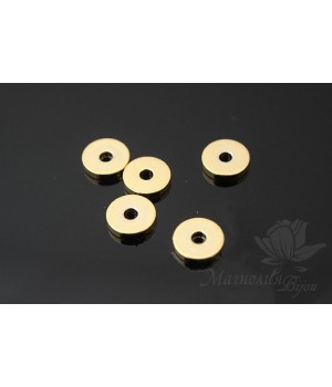 Бусина-разделитель 5мм, позолота 14 карат, 5 штук