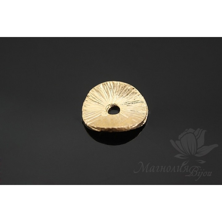 Бусина "Диско 10мм", позолота 14 карат