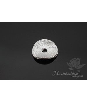 Бусина "Диско 10мм", родиевое покрытие