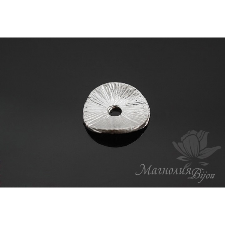 Бусина "Диско 10мм", родиевое покрытие