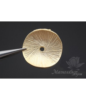 Бусина "Диско 15.5мм", позолота 14 карат Бусина "Диско 15.5мм", позолота 14 карат