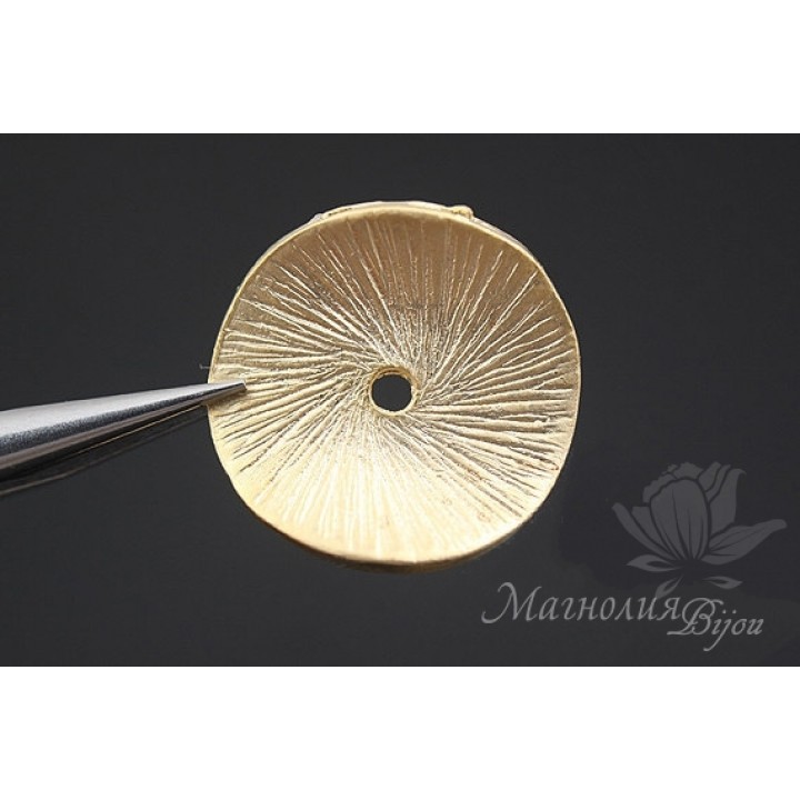 Бусина "Диско 15.5мм", позолота 14 карат