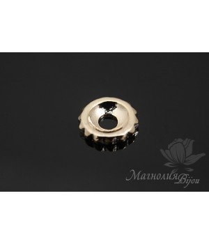 БУСИНА "Шестеренка" 10мм, позолота 14 карат