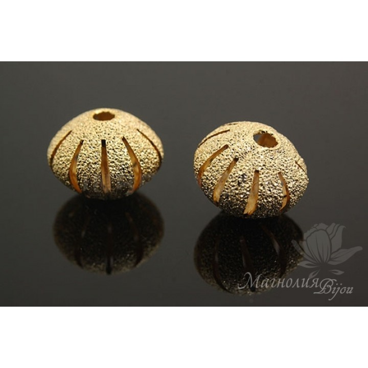 БУСИНА "Тыковка", позолота 14 карат
