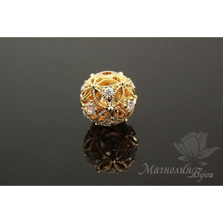 БУСИНА "Фиона", позолота 14 карат
