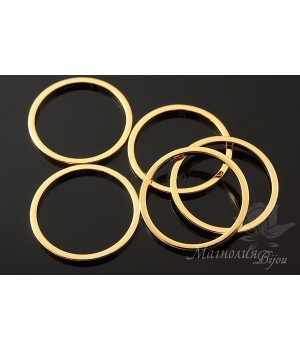 Бусина "Кольцо тонкое 16мм", позолота 16 карат