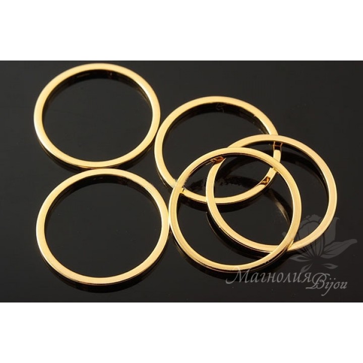 Бусина "Кольцо тонкое 16мм", позолота 16 карат