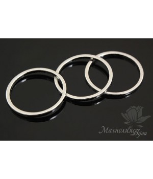 Бусина "Кольцо тонкое 16мм", родиевое покрытие