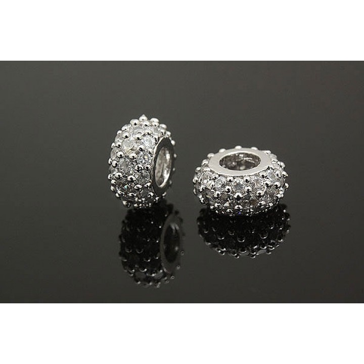 БУСИНА "Пандора" родиевое покрытие