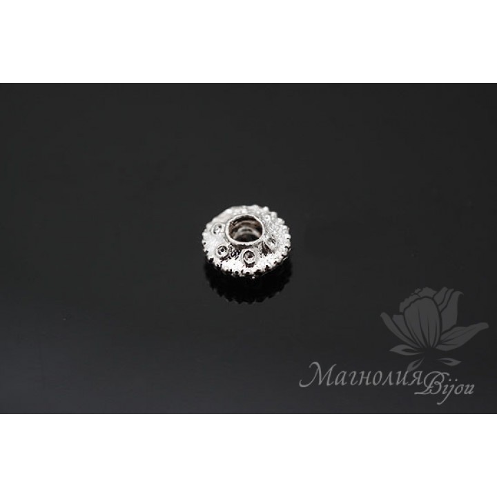 БУСИНА "Юла", родиевое покрытие