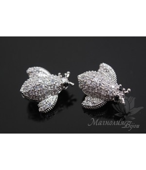 БУСИНА "Пчёлка", родиевое покрытие