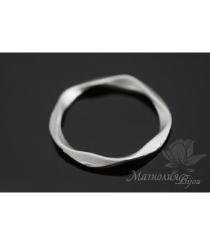 БУСИНА "Кольцо шестигранное", родиевое покрытие