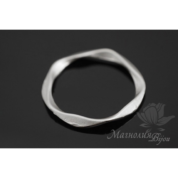 БУСИНА "Кольцо шестигранное", родиевое покрытие