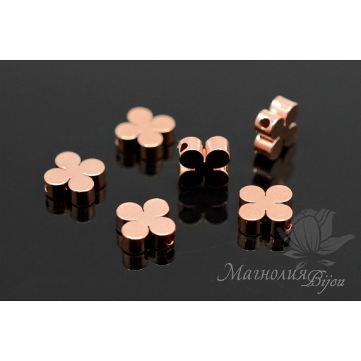 БУСИНА "Clover" 8мм, розовое золото