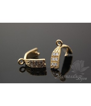 Бейл зажимный "Квадро", позолота 14 карат